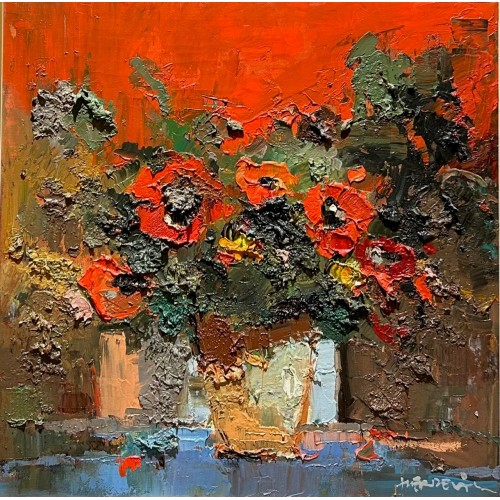 Poppies in a vase (0665)