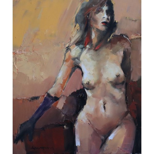 The lady with gloves